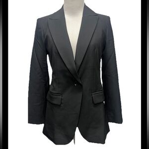 Banana Republic Black Sculpted Stretch One Button Blazer 0 petite